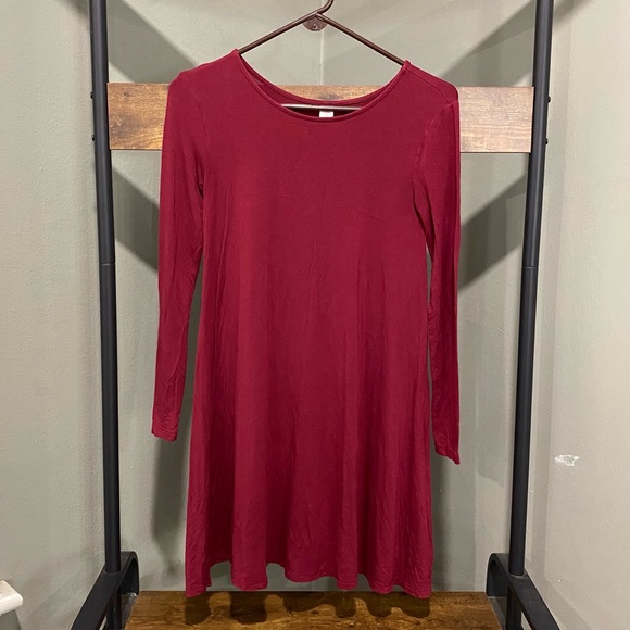 Old Navy burgundy swing dress XS - Picture 2 of 9